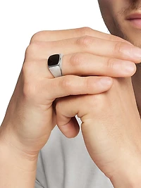 Exotic Stone Signet Ring Sterling Silver