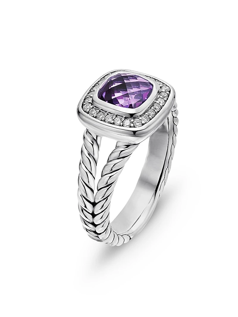 Petite Albion® Ring With Pavé Diamonds