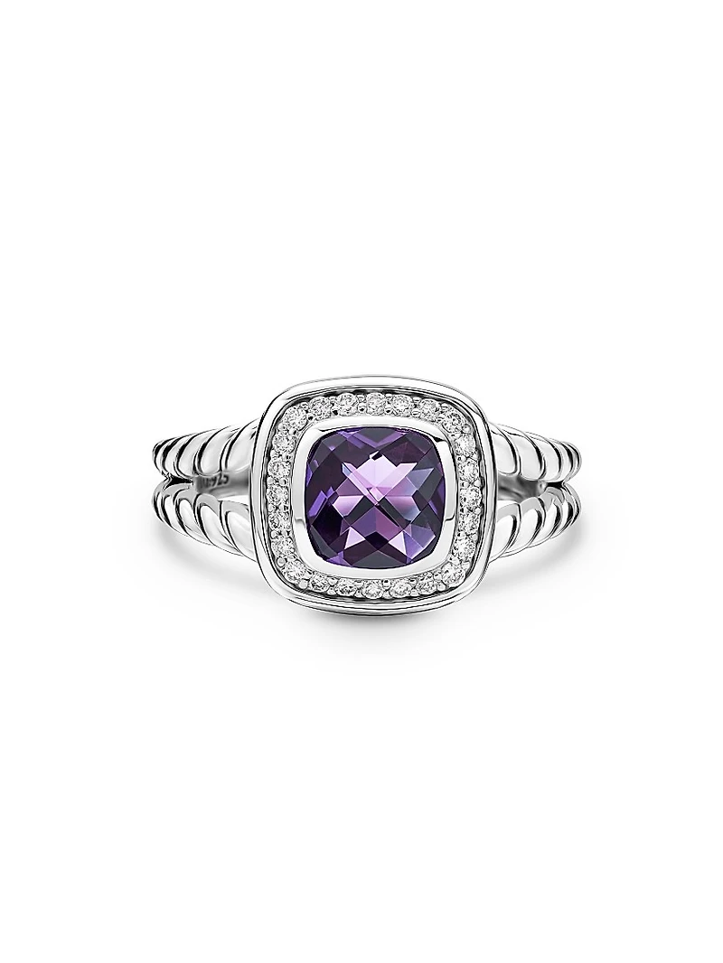 Petite Albion® Ring With Pavé Diamonds