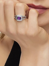 Petite Albion® Ring With Pavé Diamonds