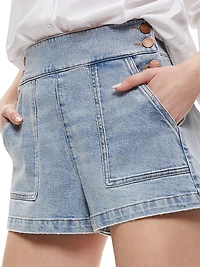 Donald Button Denim Shorts