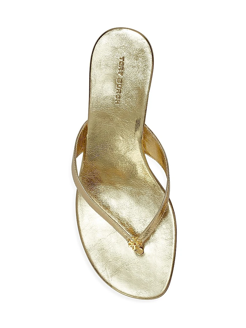 Classic Logo 35MM Metallic Leather Thong Sandals