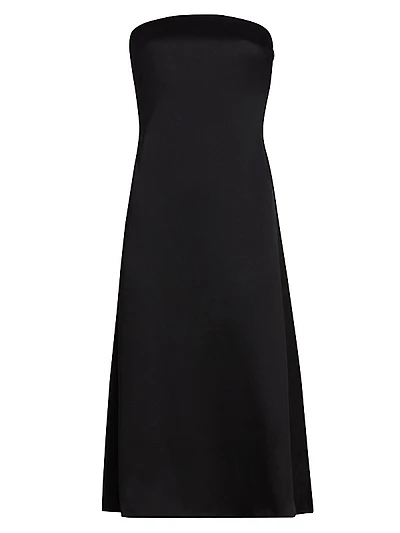 Megan Strapless Silk Midi-Dress