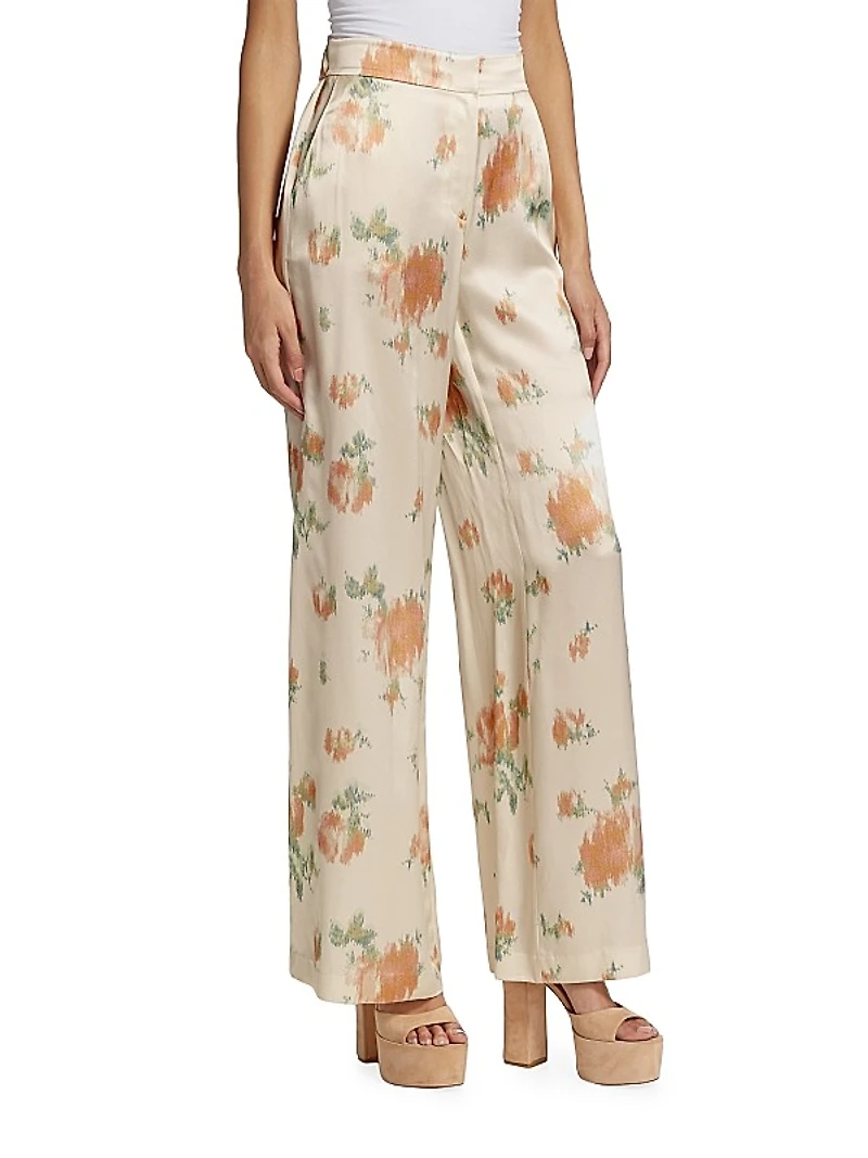 Celestine Wide-Leg Silk Pants