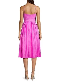 Crinkle A-Line Midi-Dress