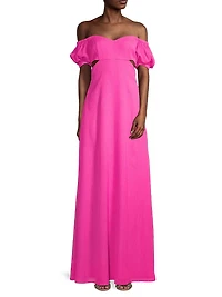 Off-The-Shoulder Column Gown