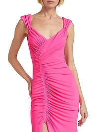 Julieta Ruched Jersey Midi-Dress