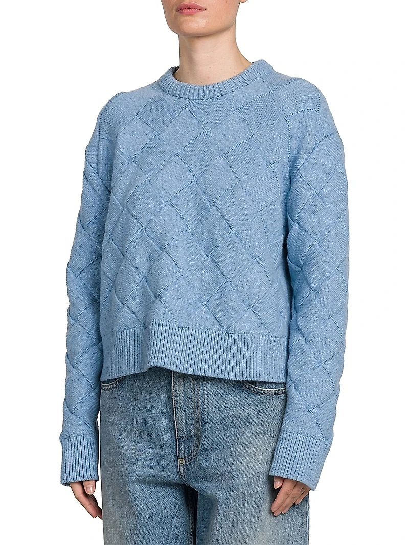 Textured Diamond Wool Sweater