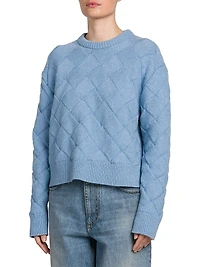 Textured Diamond Wool Sweater