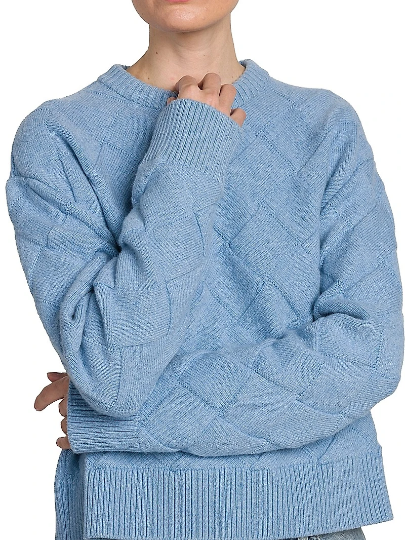 Textured Diamond Wool Sweater