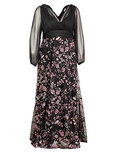 Isabella Embroidered Floral Gown