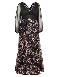 Isabella Embroidered Floral Gown