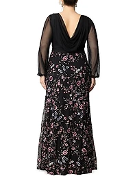 Isabella Embroidered Floral Gown