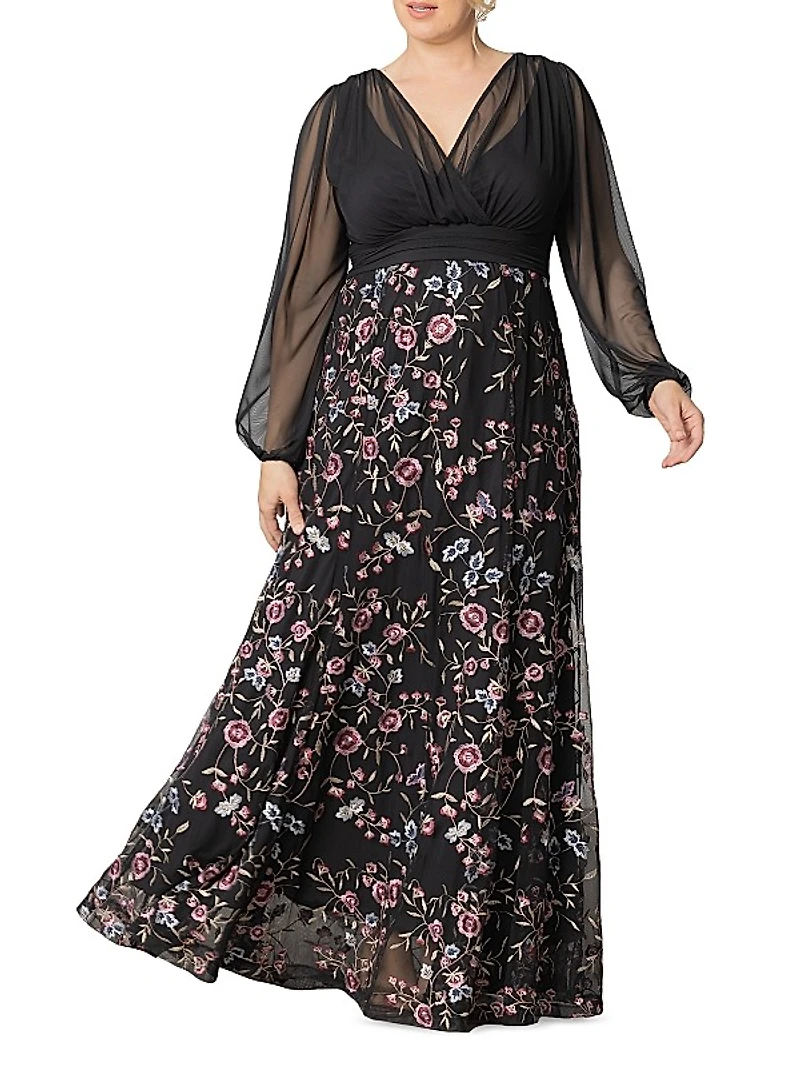 Isabella Embroidered Floral Gown