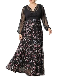 Isabella Embroidered Floral Gown