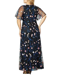Embroidered Elegance Floral Gown
