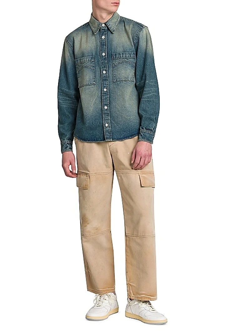 Denim Button-Front Shirt