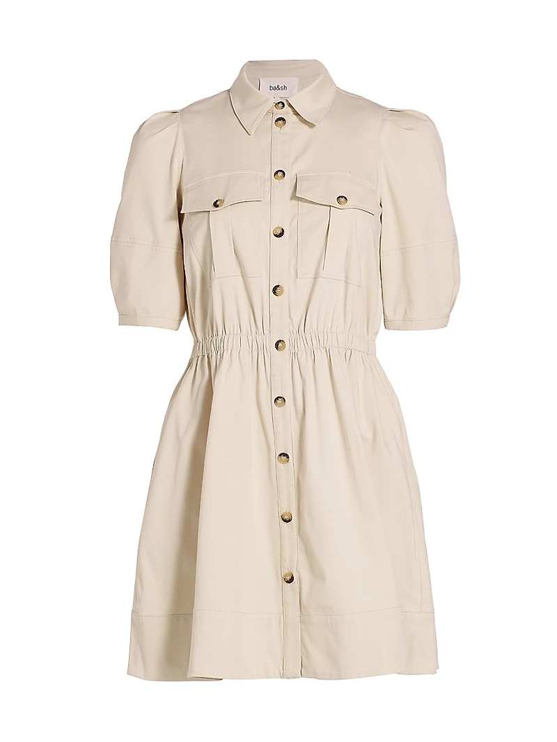 Cotton-Blend Utility Minidress