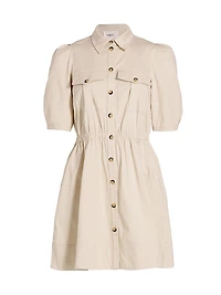 Cotton-Blend Utility Minidress
