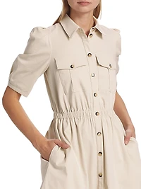 Cotton-Blend Utility Minidress