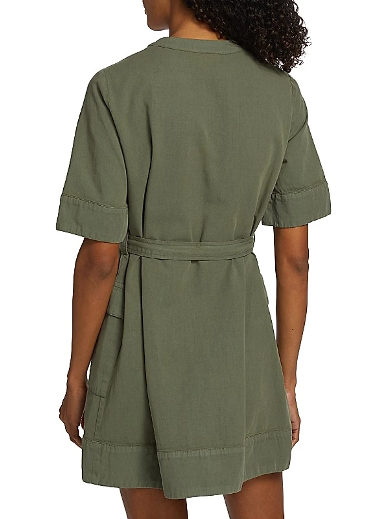 Dorise Belted Lace-Up Minidress