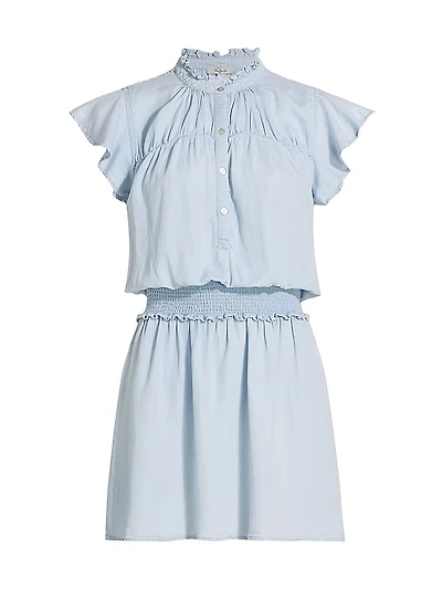 Amina Flutter-Sleeve Minidress