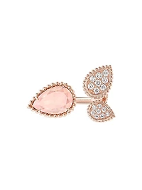 Serpent Bohème 18K Rose Gold, Pink Quartz & 0.49 TCW Diamond Cuff Ring