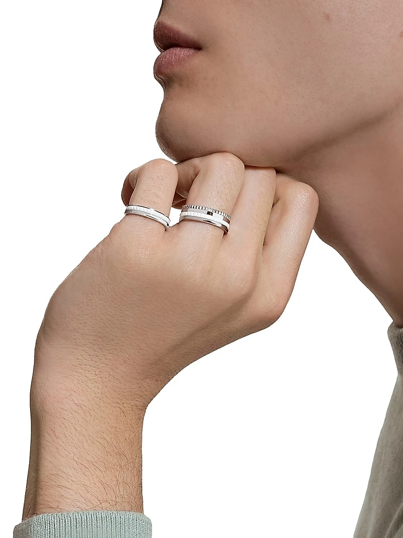 Quatre White Edition 18K Gold & HyCeram Ring