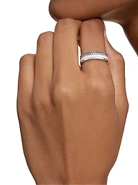 Quatre White Edition 18K Gold, HyCeram & 0.26 TCW Diamond Ring