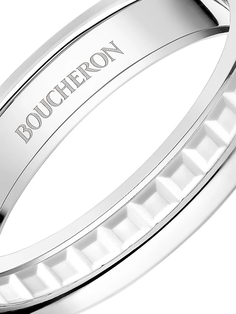 Quatre Double White Edition 18K Gold & PVD Wedding Band