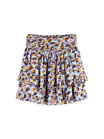 Girl's Leopard Print Mini Skirt