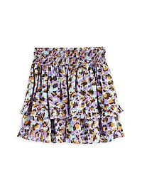 Girl's Leopard Print Mini Skirt