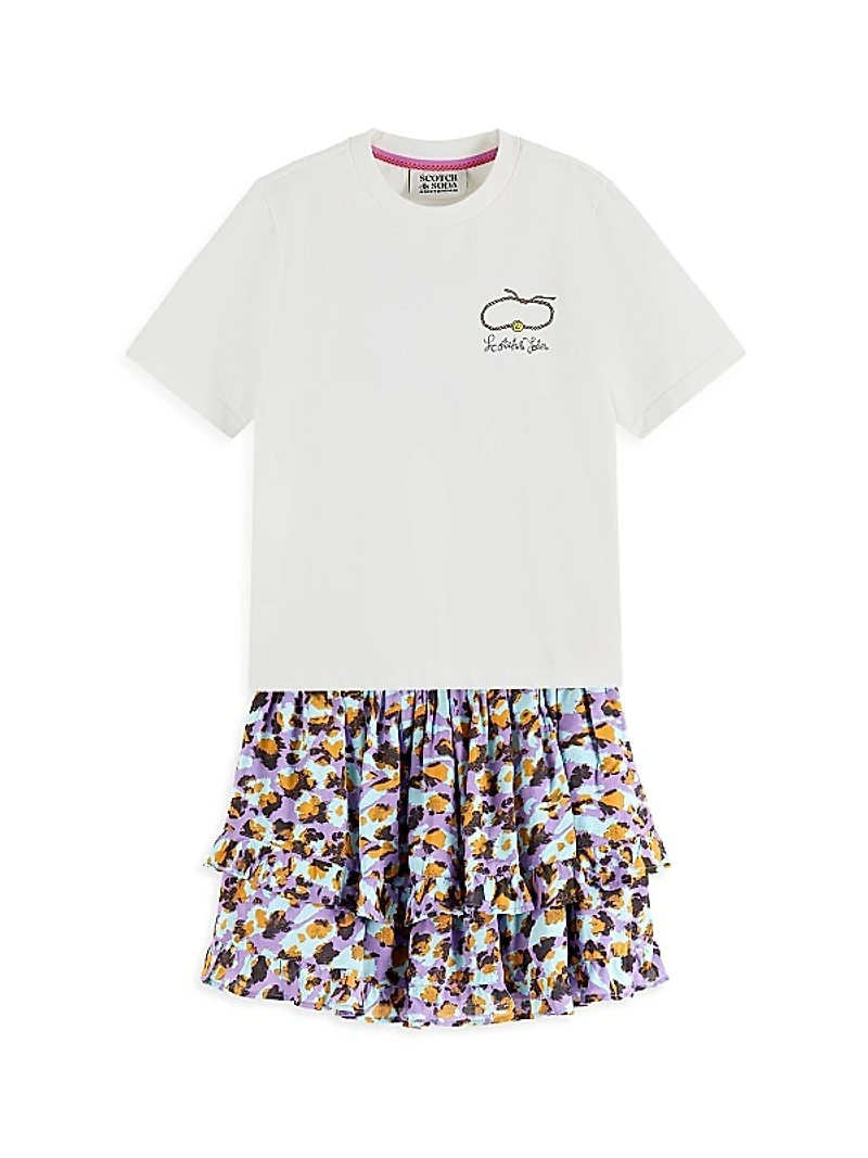 Girl's Leopard Print Mini Skirt