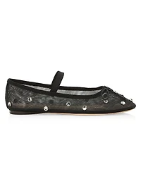Leonie Crystal Mesh Ballet Flats
