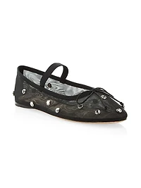 Leonie Crystal Mesh Ballet Flats