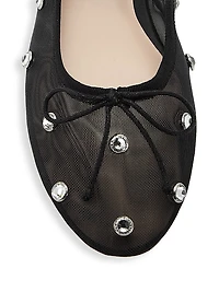 Leonie Crystal Mesh Ballet Flats