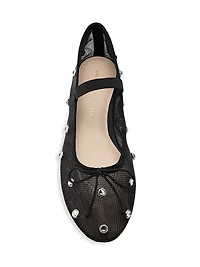 Leonie Crystal Mesh Ballet Flats