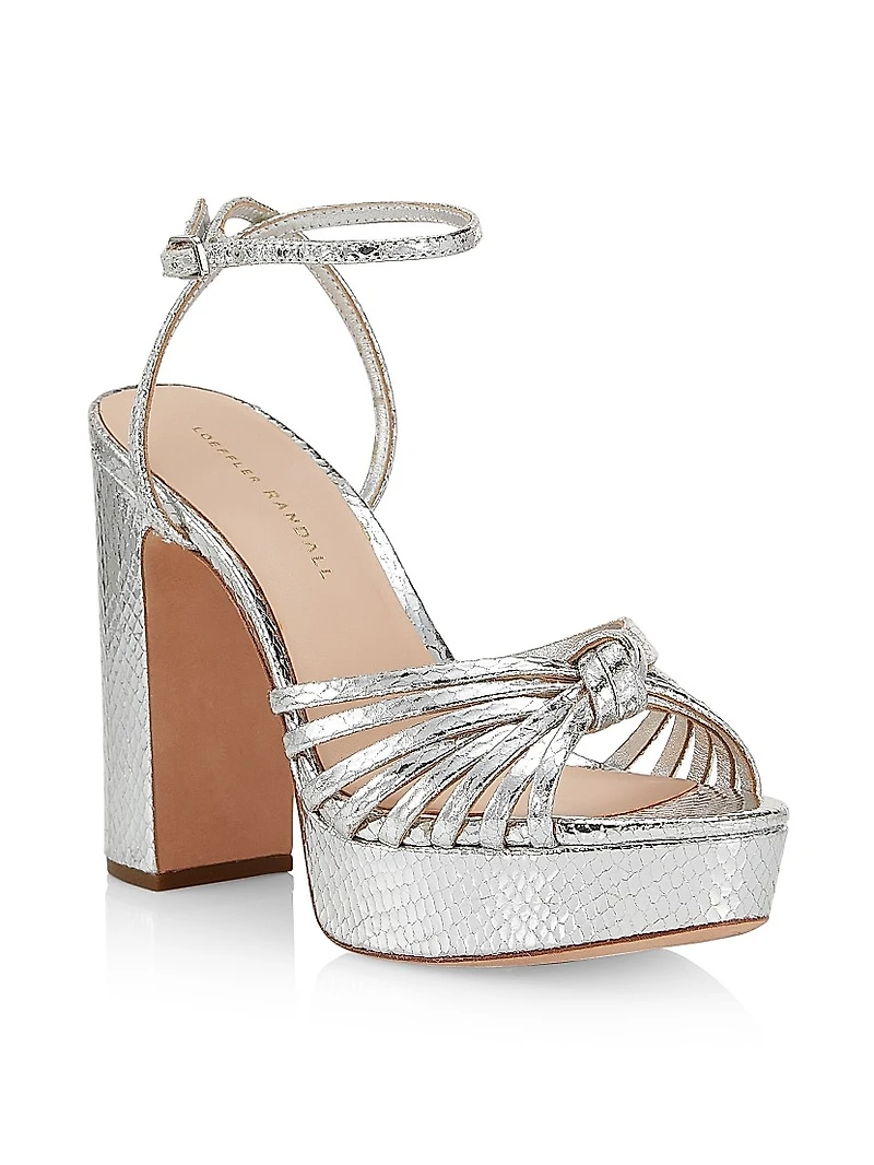 Rivka 115MM Leather Knot Platform Sandals