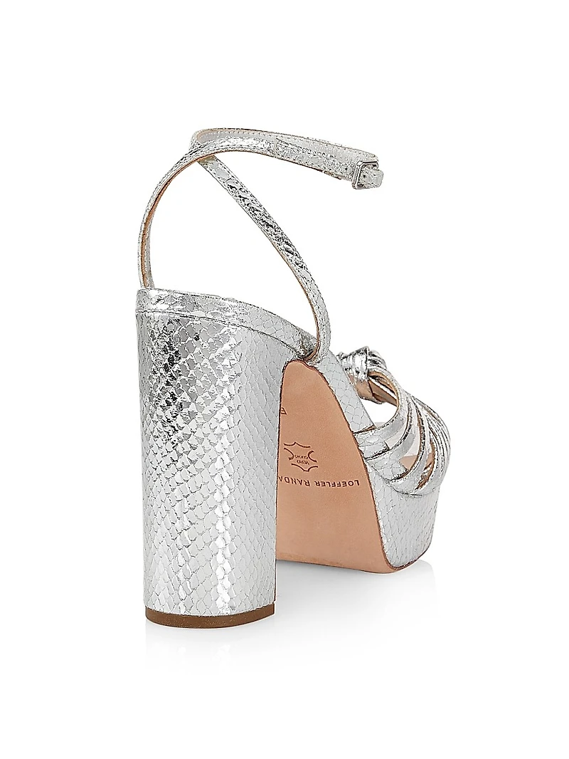 Rivka 115MM Leather Knot Platform Sandals