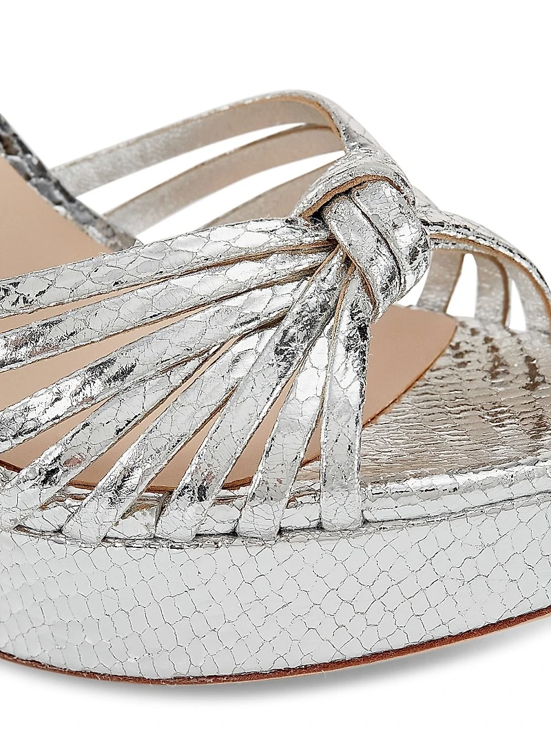 Rivka 115MM Leather Knot Platform Sandals