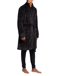 COLLECTION Plush Embroidered-Logo Robe