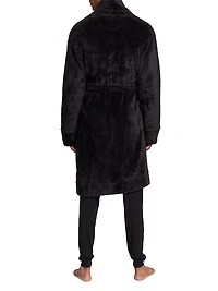 COLLECTION Plush Embroidered-Logo Robe