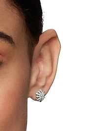 Starburst Stud Earrings in 18K White Gold with Diamonds, 11.7mm