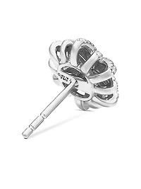 Starburst Stud Earrings in 18K White Gold with Diamonds, 11.7mm