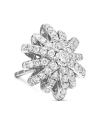 Starburst Stud Earrings in 18K White Gold with Diamonds, 11.7mm