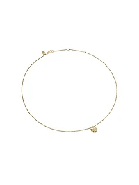 Petite Starburst Station Necklace In 18K Yellow Gold With Diamonds