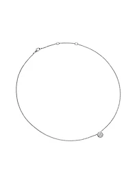 Cushion Pendant Necklace in 18K White Gold