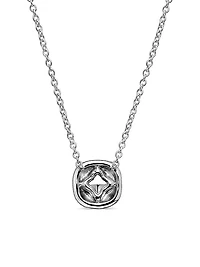 Cushion Pendant Necklace in 18K White Gold