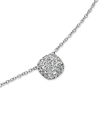 Cushion Pendant Necklace in 18K White Gold