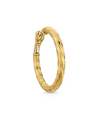 Cable Edge Hoop Earrings in 18K Yellow Gold, 1.5in